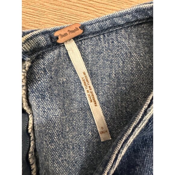 Free People Self Control Denim Mini Dress in Blue 0 - Picture 4 of 9